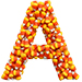 Candy Corn letter A