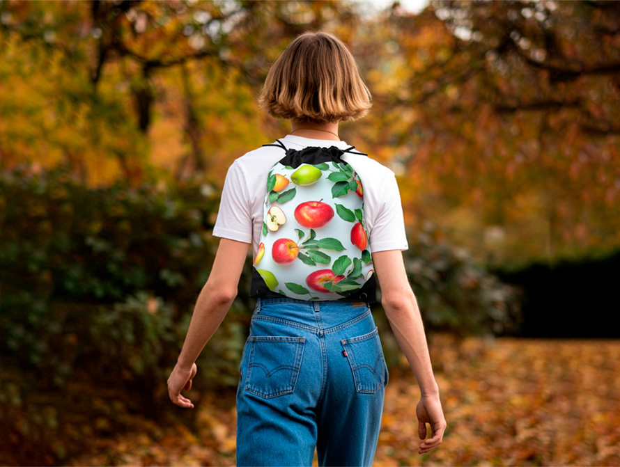 Apple Drawstring Bag