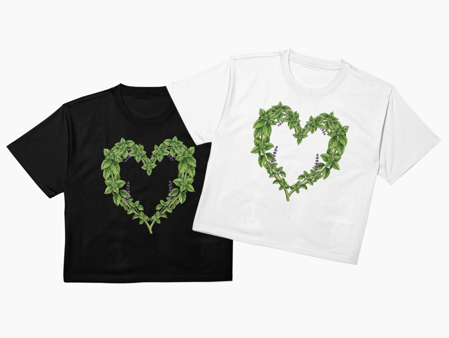 Basil letter t-shirts for all ages