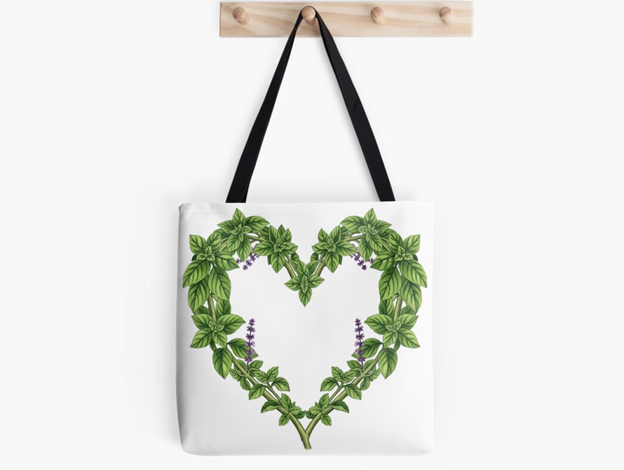 Basil tote bags