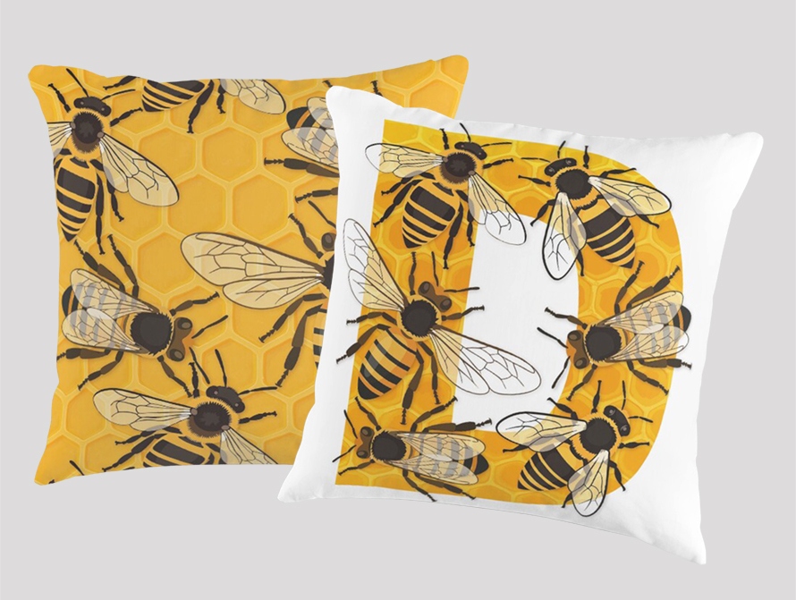 Bees Throw Pillows