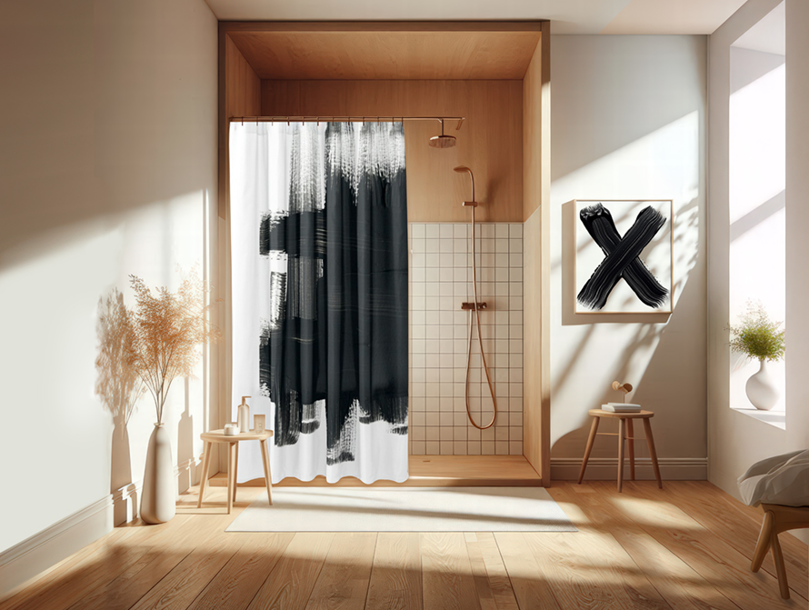 Black Paint shower decor