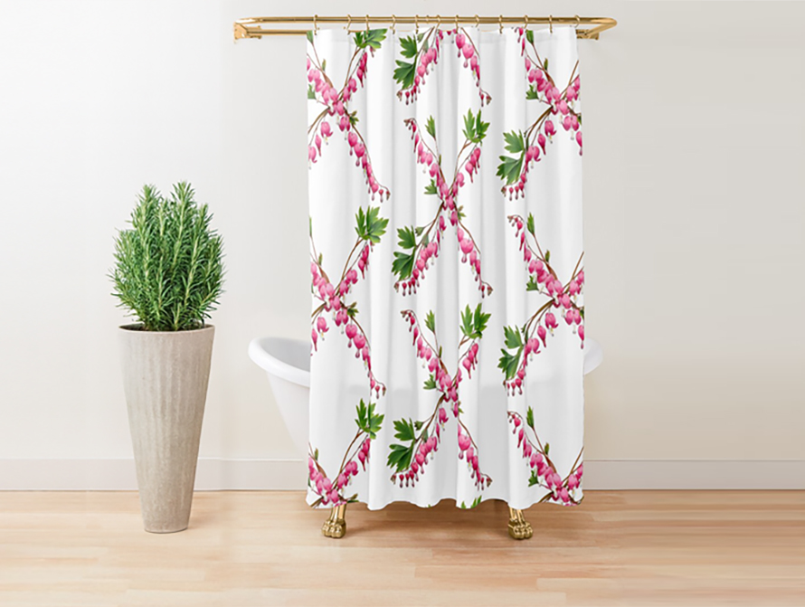 Bleeding Hearts Bath Decor