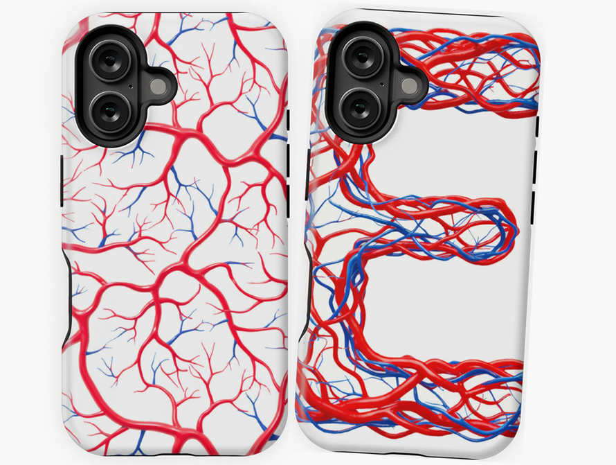 Protective phone cases with blood vessels patterns