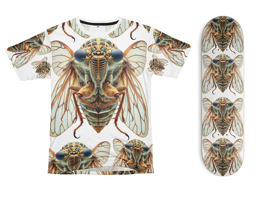 Cicada Overall Print T and Skateboard