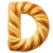 Letter D in Bread type design