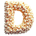Popcorn type letter D