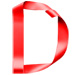 Letter D in Ribbon type design