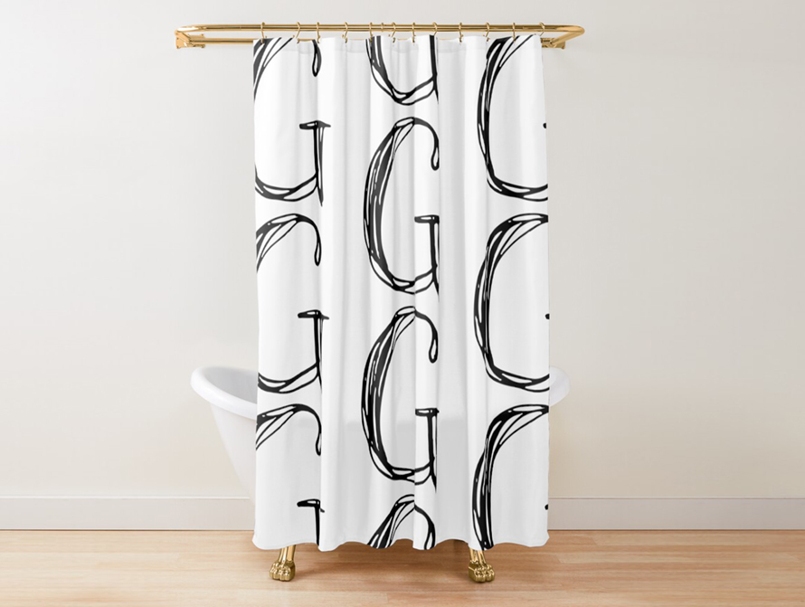 Doodle shower curtain