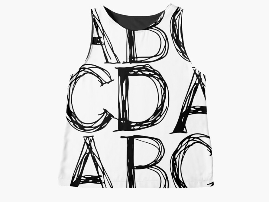 Doodle sleeveless t-shirt