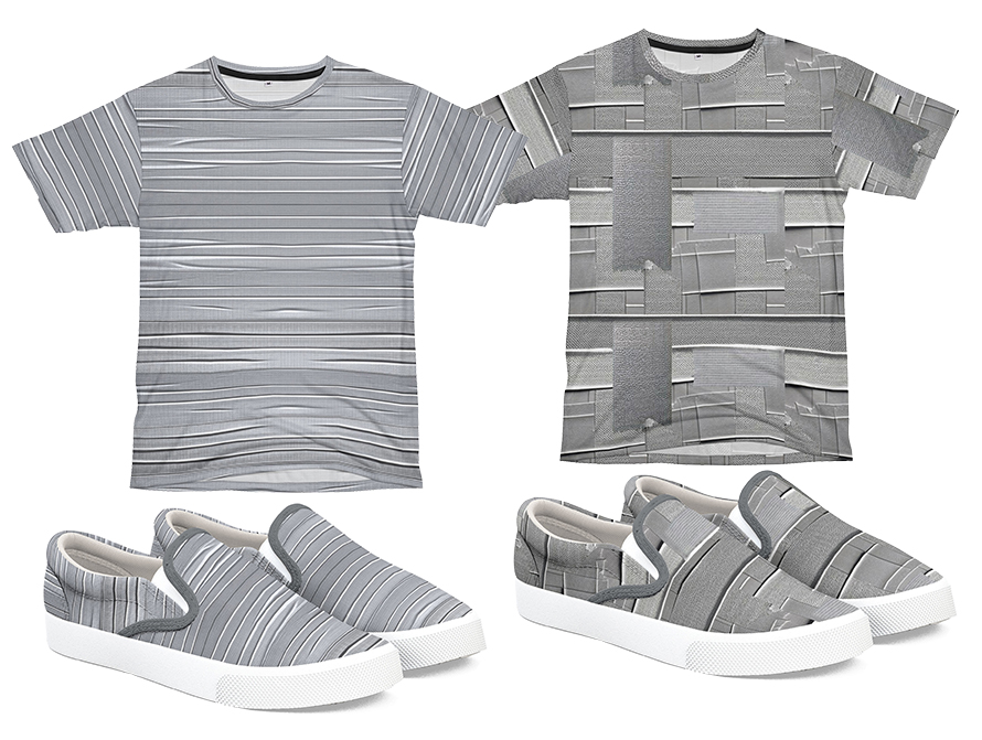 Duct Tape pattern allover print t-shirts and shoes