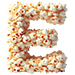 Popcorn type letter E