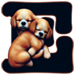 Puppies type letter E