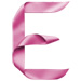 Letter E in Ribbon type design