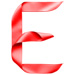 Letter E in Ribbon type design