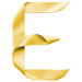 Letter E in Ribbon type design