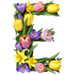 Letter E in Spring Flowers type design