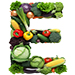 Veg type letter E