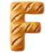 Letter F in Bread type design