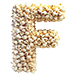 Popcorn type letter F
