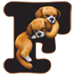 Puppies type letter F