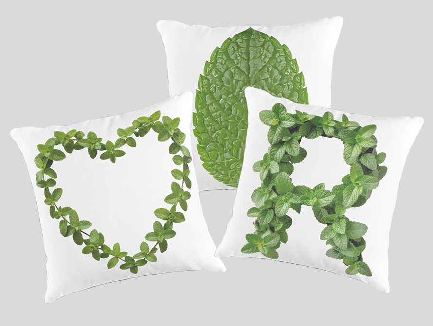 Mint letter pillows