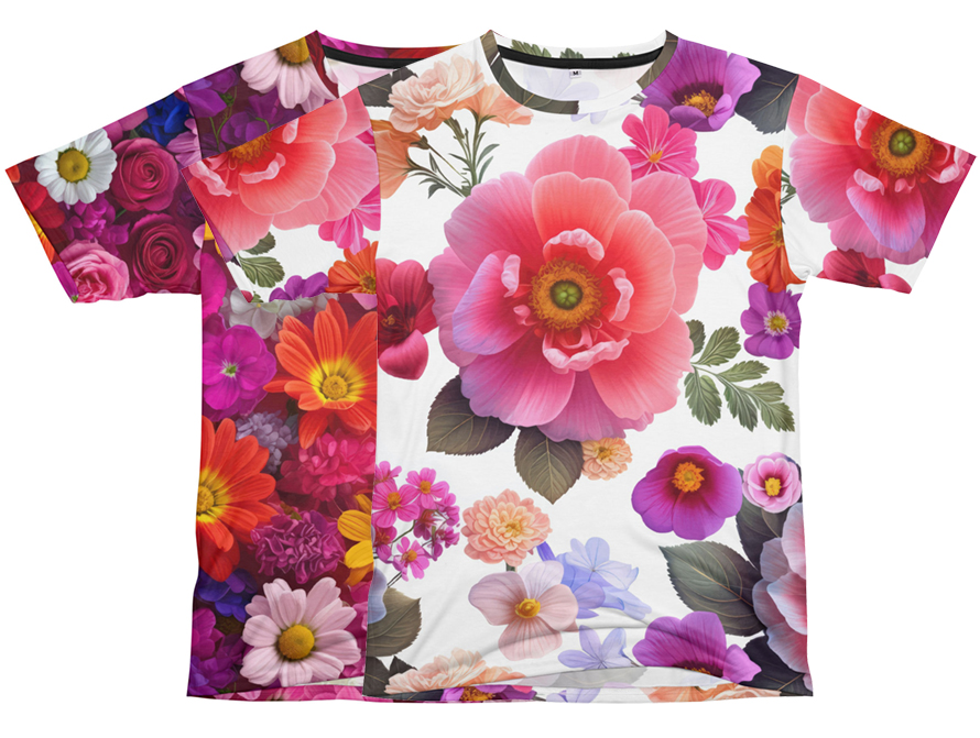 Summer Flowers Allover Print T-shirts