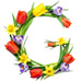 Letter G in Spring Flowers type design