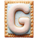 Letter G in Pastry type design