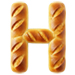 Letter H in Bread type design