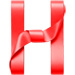 Letter H in Ribbon type design