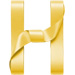 Letter H in Ribbon type design