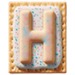 Letter H in Pastry type design