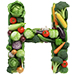 Veg type letter H