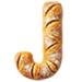 Letter J in Bread type design