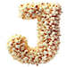 Popcorn type letter J