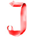 Letter J in Ribbon type design
