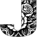 Roses type letter J