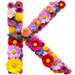 Letter K in Summer Flowers type design