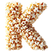 Popcorn type letter K