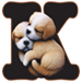 Puppies type letter K