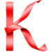 Letter K in Ribbon type design