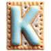 Letter K in Pastry type design