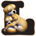 Puppies type letter L
