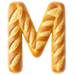 Letter M in Bread type design