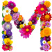 Letter M in Summer type design