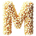 Popcorn type letter M