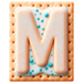 Letter M in Pastry type design