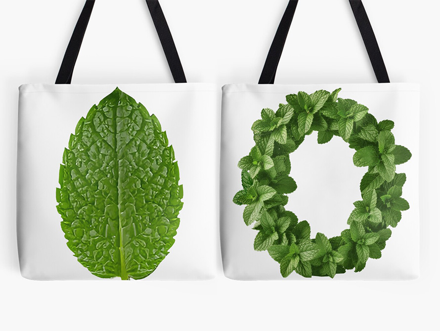 Mint tote bags