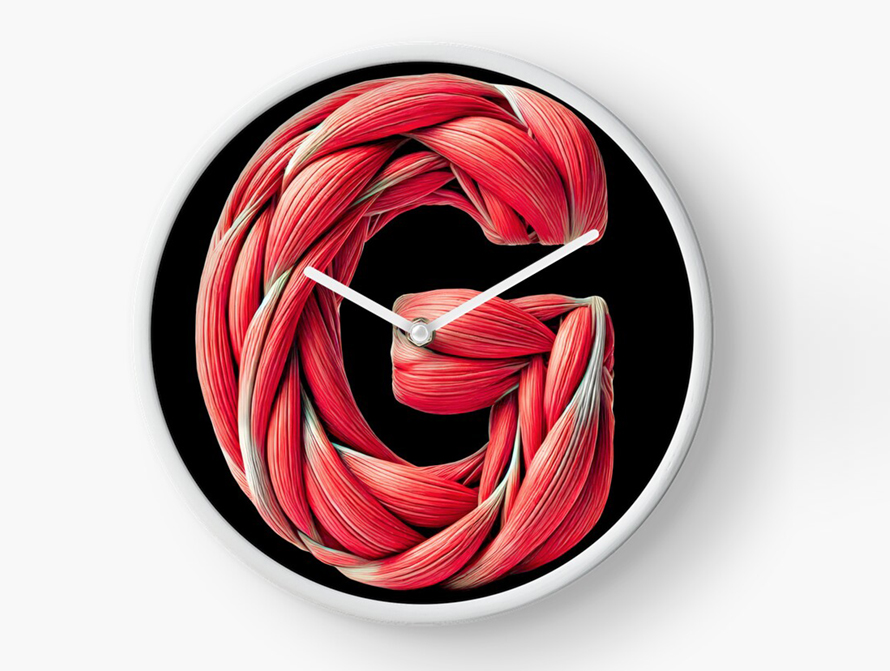 Muscles type letter clock